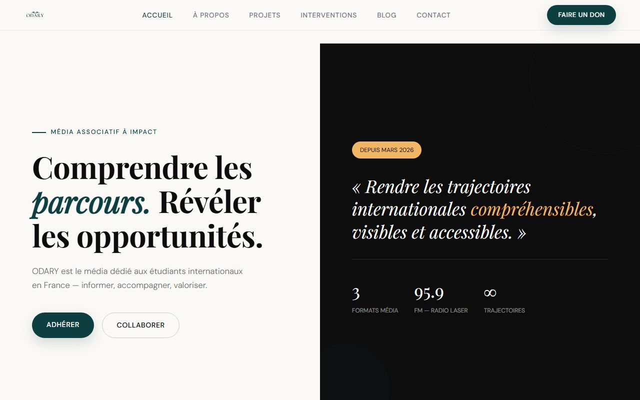 Aperçu du projet ODARY