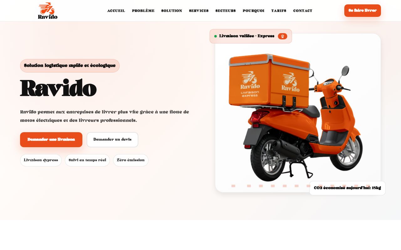 Aperçu du projet Ravido